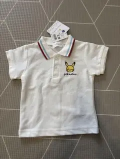 ピカチュウ 刺繍 ポロシャツ ホワイト　モンポケ　ポケモン