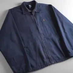 ラルフローレン　ブルゾン　スイングトップ　ネイビー　エンブレム　古着