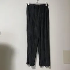 GLOBAL WORKブラックプリーツロングパンツ 160