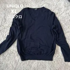 UNIQLO ネイビー Vネックセーター XL