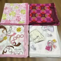CÉLINE ハンカチ 4枚セット ピンク系