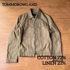 TOMORROWLAND リネン混 ダブルジップ ミリタリー ジャケット カーキ