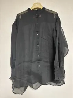 CRONOS クロノス 完売 シアーシャツ ロゴ 透け感 シャツ ブラウス S 