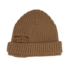 Croogo] ニット帽 ダメージ ビーニー キャメル