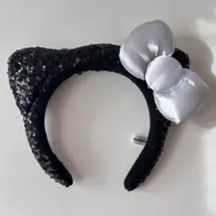 n*2様 USJ ユニバ ブラックキティちゃんカチューシャ キラキラスパンコール