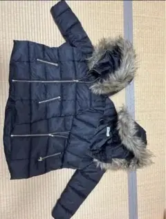 H&M 黒 ダウンコート フード付き　110cm 120cm