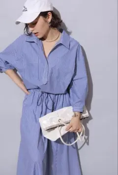 アルページュストーリー　Arpege story ドロストシャツワンピース　S