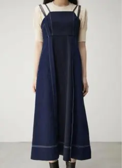 限定値下げAZUL by moussy デニムコンビキャミワンピース