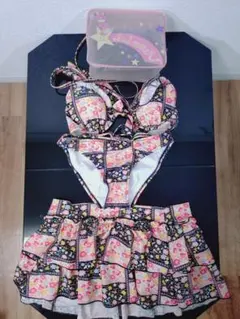 花柄セパレート水着・ビキニ（収納ケース付き）