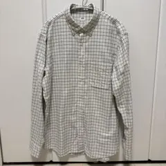UNIQLO フランネル チェック長袖シャツ ボタンダウン Lサイズ