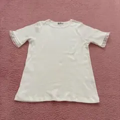 袖フリル付きTシャツ(白)