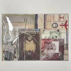 コラージュ素材　100枚以上　A4デザインペーパー　紙モノ　シール　平袋