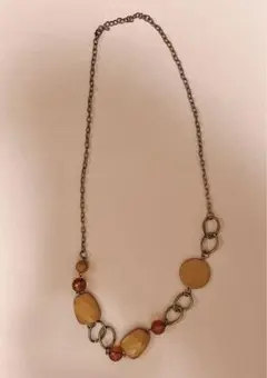 一点限り❣️レディース　ネックレス　ビーズ　鎖　アクセサリー　ブラウン