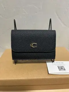 COACHアウトレットCロゴ 三つ折り財布 ミニウォレット ブラックのサムネイル