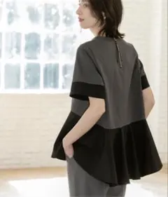 OPAQUE.CLIP ペプラム切替ドッキングトップス