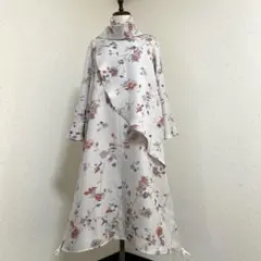 着物リメイク　正絹辻ヶ花逸品上質小紋ロングワンピース＊スヌード(Ｂ120)