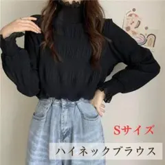 シアートップス シースルー カットソー 長袖 トップス ブラック #0120