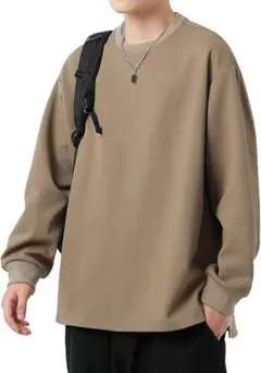 トレーナー メンズ 秋服 長袖 パーカー Tシャツ トレーナー 無地春秋 2XL