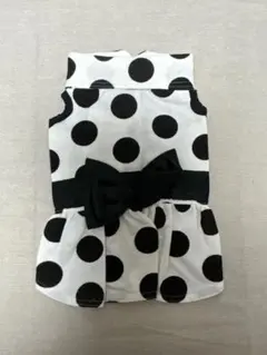 【新品】水玉パターン白黒 犬服