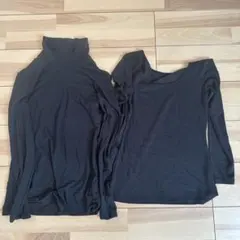 ユニクロ HEATTECH EXTRA WARM ブラック長袖2点セット M