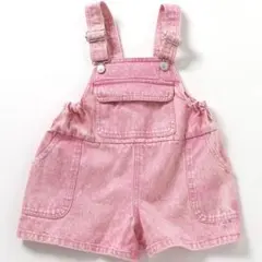 BREEZE ピンクデニム　ショートサロペット