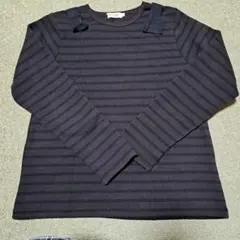 BUZZ FUZZ by BEBE 長袖カットソー 160ストライプ 肩リボン付