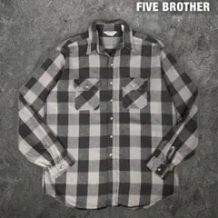 FIVE BROTHER 70s 80s USA製 ヘビーネル シャツ XL