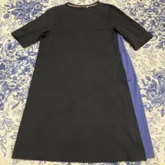 EVEX by KRIZIA コットン100%ワンピース　ブルー　ブラック　Lのサムネイル