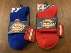 Dickies ソックス 2色セット カラフル　赤　青25cm-27cm ロゴ入