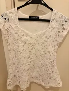 CECI McBEE ホワイトレース半袖トップス