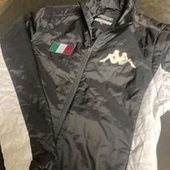 AT177 カッパ kappa ライトジャケット sizeL 黒/白 古着