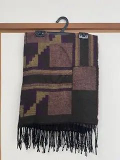 【クリーニング済✨】幾何学模様 秋冬ストール