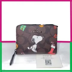 COACH スヌーピー ウッドストックシグネチャー二つ折り財布のサムネイル