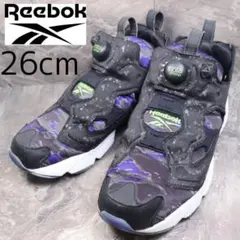 美品 リーボック Reebok ポンプフューリー 黒 迷彩 26 スニーカー