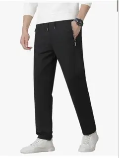 Mifish メンズ ワイドパンツ ジャージ 部屋着 黒　日本サイズ S