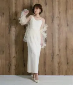 マイシャウティー フリルチュールトップ ブラウス お呼ばれ