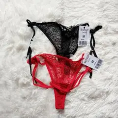 レース Tバック 赤と黒2色セット 紐パンティーセクシー　[土日セール]