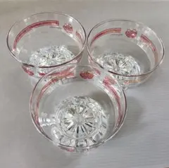 東洋ガラス　ストロベリーデザートカップ ３個セット《昭和レトロ》のサムネイル