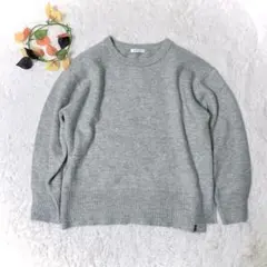 グローバルワーク　ニットセーター　ラメ　ライトグレー　ラージサイズ　ふんわり