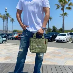 西海岸系⭐︎LUSSO SURF マルチポケットトートバッグ　カーキ　RVCAのサムネイル