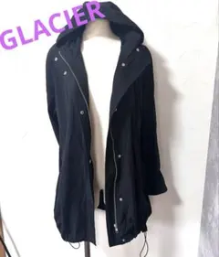 GLACIER グラシア フーディーコクーンジャケット ロング丈ナイロンパーカー