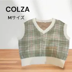 コレザ　ニットベスト　Mサイズ 美品✨　チェック柄のサムネイル
