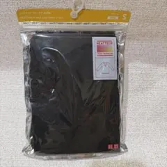UNIQLO メンズヒートテック ＶネックＴ(９分袖) ブラック Ｓサイズ