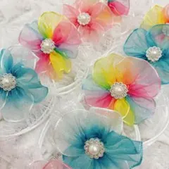 トリミングチョーカー　犬用　フラワーレースリボン 10本セット【18】