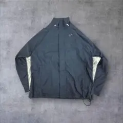 90s 00s ナイキ ナイロンジャケット M ネイビー ドローコード