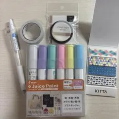 PILOT Juice Paint 6色セット・白ペン0.5・マスキングテープ