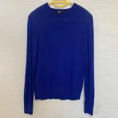 UNIQLO 青 メリノクルーネックセーター長袖セーター Sサイズ