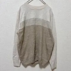 Croft & Barrow 【S】ベージュ バイカラークルーネック ニット