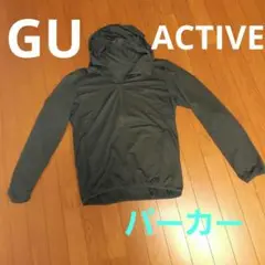 【美品】GU ACTIVE パーカー メンズ Mサイズ ブルーグリーン