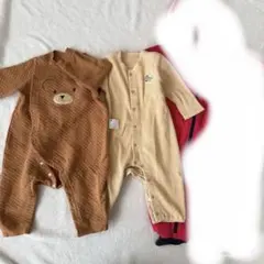 3点まとめ売りベビー男の子80 カバーオール動物派手色アウター